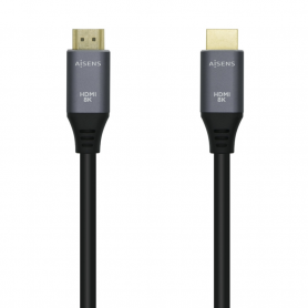 CABLE HDMI AISENS V2.1 ULTRA ALTA VELOCIDAD 8K60HZ M/M 0.5M GRIS NEGRO