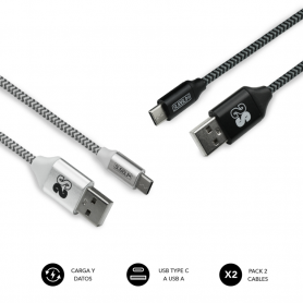 CABLE SUBBLIM 2X PREMIUM TYPE C-A 3.0 1M ALU BLACK/SILVER