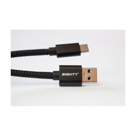 CABLE EIGHTT USB A TYPE C 2MT TRENZADO DE NYLON NEGRO