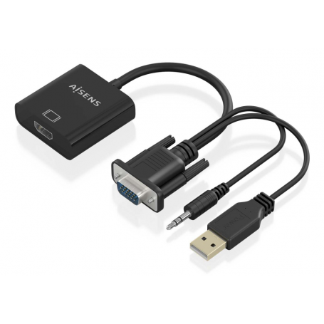 CABLE CONVERSOR AISENS SVGA/M+JACK 3.5/M+USB-A/M A HDMI A/H 20CM