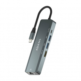 HUB AISENS 5 EN 1 USB-C A 1XHDMI 1XRJ45 2XUSB 1XPD 15CM