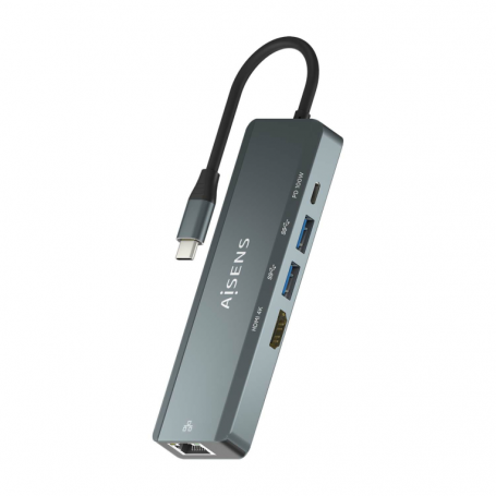 HUB AISENS 5 EN 1 USB-C A 1XHDMI 1XRJ45 2XUSB 1XPD 15CM