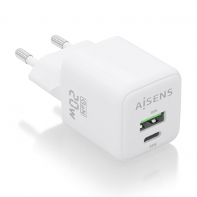 CARGADOR AISENS GAN 20W 1XUSB-C PD3.0 QC4.0 1XUSB-A QC3.0 BLANCO