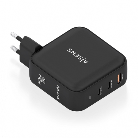 CARGADOR AISENS GAN 140W 2XUSB-C PD3.1 QC4.0 1XUSB-A QC3.0 NEGRO