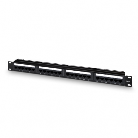 PANEL PARCHEO AISENS 24 PUERTOS RJ45 CAT.6 UTP 19 1U DUAL IDC NEGRO