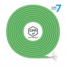 BOBINA CABLE RED AISENS RJ45 LSZH CPR CCA CAT.7 SFTP AWG23 305M VERDE