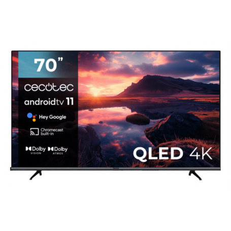 TELEVISIONN QLED 70" 4K UHD ANDROID TV 11 CHROMECAST GOOGLE ASSISTANT