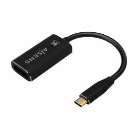 CABLE CONVERSOR AISENS ALUMINIO USB-C A DISPLAYPORT 8K60HZ NEGRO 15CM