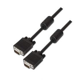 CABLE AISENS SVGA CON FERRITA HDB15/M-HDB15/M NEGRO 15M