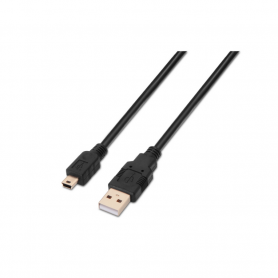 CABLE AISENS USB 2.0 TIPO A/M-MINI B/M NEGRO 1.0M