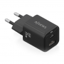 CARGADOR AISENS GAN 35W 1XUSB-C PD3.0 QC4.0 1XUSB-A QC3.0 NEGRO