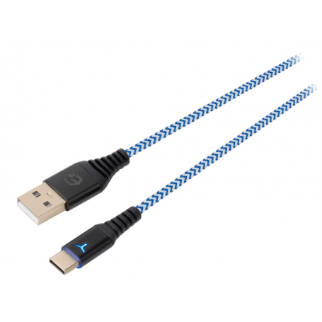 CABLE DE CARGA EGOGEAR SCH10 TYPE-C 3M TRENZADO BLANCO/AZUL-PS5