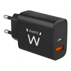 CARGADOR MOVIL EWENT RAPIDO USB-C y QC3.0 20W