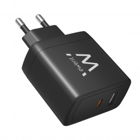 CARGADOR MOVIL RAPIDO EWENT 2PUERTOS (USB-C/A) 65W