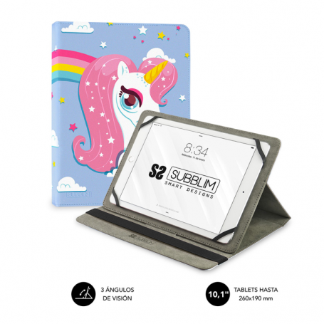 FUNDA TABLET SUBBLIM UNIVERSAL TRENDY CASE UNICORN 10.1"