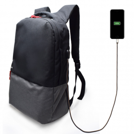 MOCHILA EWENT PARA PORTATIL- 17.3'' NEGRA CON PUERTO DE CARGA USB