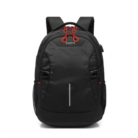 MOCHILA EWENT PARA PORTATIL 15.6'' NEGRA CON CONEXION USB