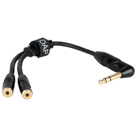 DAP FLA5 – right-angled male stereo jack to 2 female stereo mini-jack 0,3 m, negro