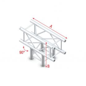 Milos Pro-30 Square F Truss - T-Cross 3-way - 50 cm QTF35sp - 90° corner - silver - F