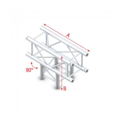 Milos Pro-30 Square F Truss - T-Cross 3-way - 50 cm QTF35sp - 90° corner - silver - F