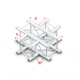 Milos Pro-30 Square F Truss - Cross 4-way - 50 cm QCU41sp - 90° corner - silver - F