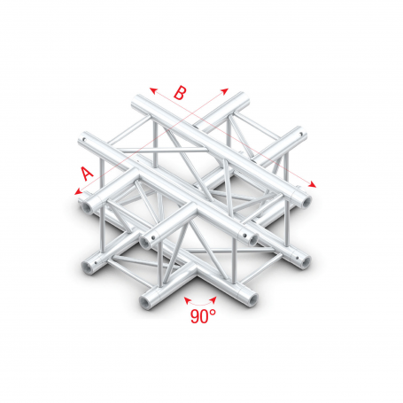 Milos Pro-30 Square F Truss - Cross 4-way - 50 cm QCU41sp - 90° corner - silver - F