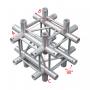 Milos Pro-30 Square F Truss - Cross up/down 6-way - 50 cm QCF65sp - 90° corner - silver - F