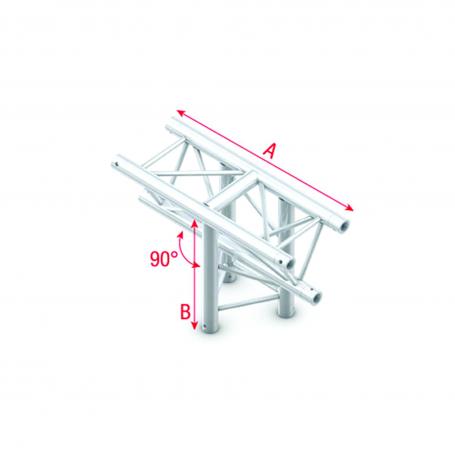 Milos Pro-30 Triangle G Truss - T-Cross vertical 3-way - apex down - 50 cm ATU35sp - 90° corner - silver - G