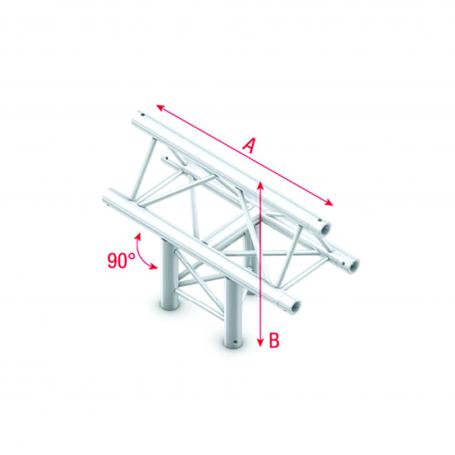 Milos Pro-30 Triangle G Truss - T-Cross vertical - 3-way - apex up - 50 cm ATU35Bsp - 90° corner - silver - G