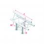 Milos Pro-30 Triangle G Truss - T-Cross vertical - 3-way - apex up - 50 cm ATU35Bsp - 90° corner - silver - G