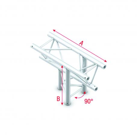 Milos Pro-30 Triangle G Truss - T-Cross vertical - 3-way - apex down - 50 cm ATU37sp - 90° corner - silver - G