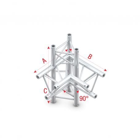 Milos Pro-30 Triangle G Truss - Corner up/down - left - 50 cm ACU45sp - 90° corner - silver - G