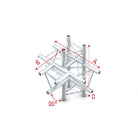 Milos Pro-30 Triangle G Truss - T-Cross + up/down 5-way - 50 cm ATU51sp - 90° corner - silver - G