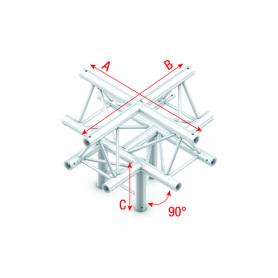 Milos Pro-30 Triangle G Truss - Cross + down 5-way - apex up - 50 cm ACU52sp - 90° corner - silver - G