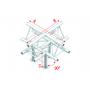 Milos Pro-30 Triangle G Truss - Cross + down 5-way - apex up - 50 cm ACU52sp - 90° corner - silver - G