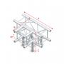 Milos Pro-30 Square P Truss - T-Cross + Down 4-way - 50 cm QLP40sp - 90° corner - silver - P