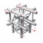 Milos Pro-30 Square P Truss - Cross up/down 6-way - 50 cm QCB65sp - 90° corner - silver - P