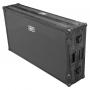 U91072BL -ULTIMATE FLIGHT CASE PORTABLE Z-STYLE DJ TABLE BLACK PLUS (WHEELS)