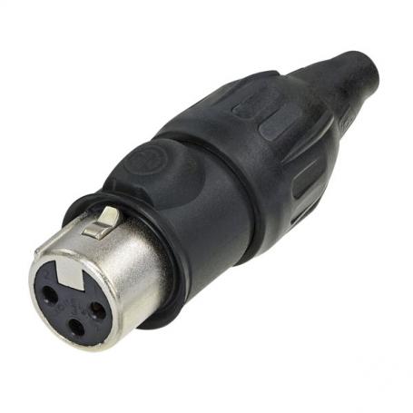 Neutrik XLR 3p. Connector Female TOP Contactos de oro, carcasa de aluminio inoxidable - Imagen 1