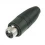 Neutrik XLR 3p. Connector Female Con carcasa de metal negro con contactos plateados - Imagen 3