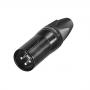 Neutrik XLR 3p. Connector Male Con carcasa de metal negro con contactos plateados - Imagen 2