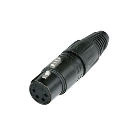 Neutrik XLR 4p. Connector Female Carcasa negra con contactos plateados - Imagen 1