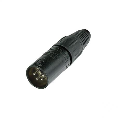 Neutrik XLR 4p. Connector Male Carcasa negra con contactos plateados - Imagen 1