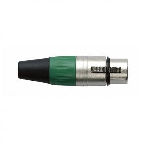 DAP XLR 3p. Connector Female, Nickel housing Verde - Imagen 1