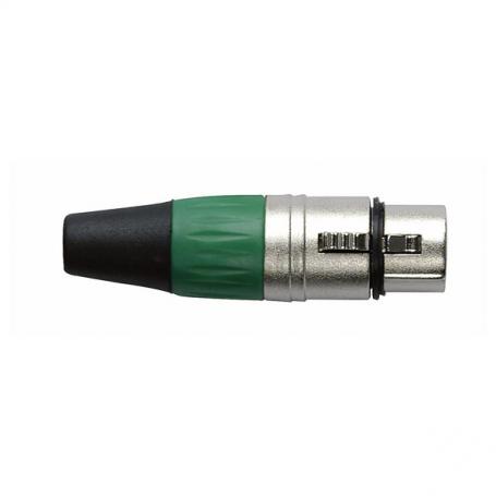 DAP XLR 3p. Connector Female, Nickel housing Verde - Imagen 1