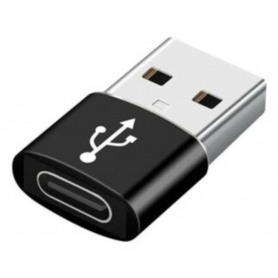 ADAPTADOR GEMBIRD USB AM A TIPO C HEMBRA, NEGRO