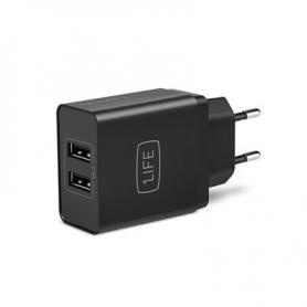 CARGADOR 2XUSB CASA 1LIFE NEGRO - Imagen 1