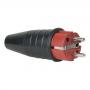 PCE Rubber Schuko 230V/240V CEE7/VII Connector Male Rojo - Imagen 1