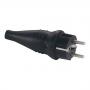 ABL Rubber Schuko 230V/240V Connector Male Carcasa negra - CEE7/VII - Imagen 1