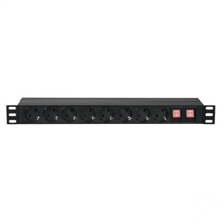 Showtec 19" 1U Main Power Strip 16 Control delantero y trasero - Imagen 1